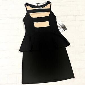 Kensie Striped Peplum Dress S NWT